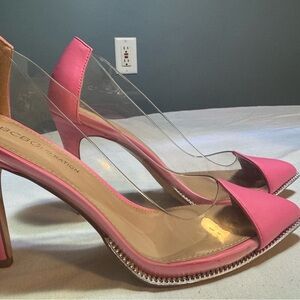 BCBGeneration Fuchsia and Clear Heels